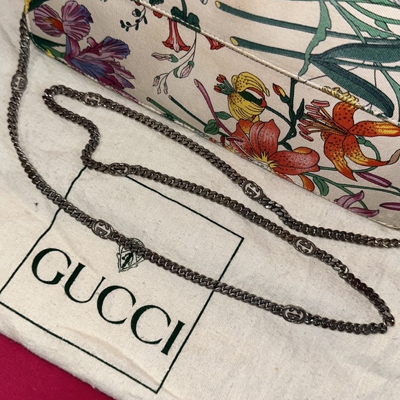 Gucci flora bloom wallet on chain mini crossbody purse interlocking GG chain - Picture 3 of 16